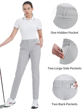 Bakery Women's Golf Pants feature a durable YKK zip fly for smooth closure.