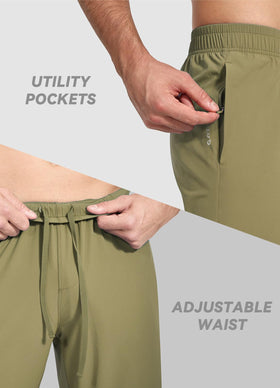 Baleaf pants showing elastic waist with hidden drawstring for a customizable fit.