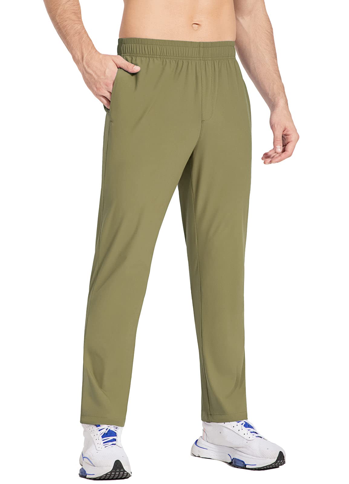 Baleaf pants with side zipper pockets, ideal for phones and cards during activity.