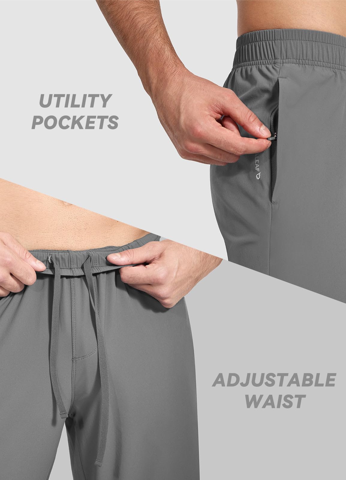Baleaf pants back pocket detail, secure storage for cards and phone.