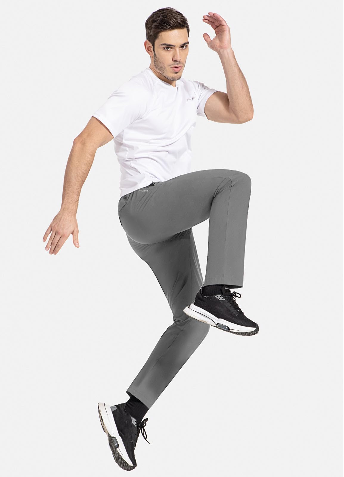 Baleaf fabric texture, lightweight nylon ideal for workouts.