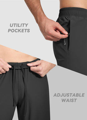 baleaf men's running pants back pocket flap detail for secure storage
