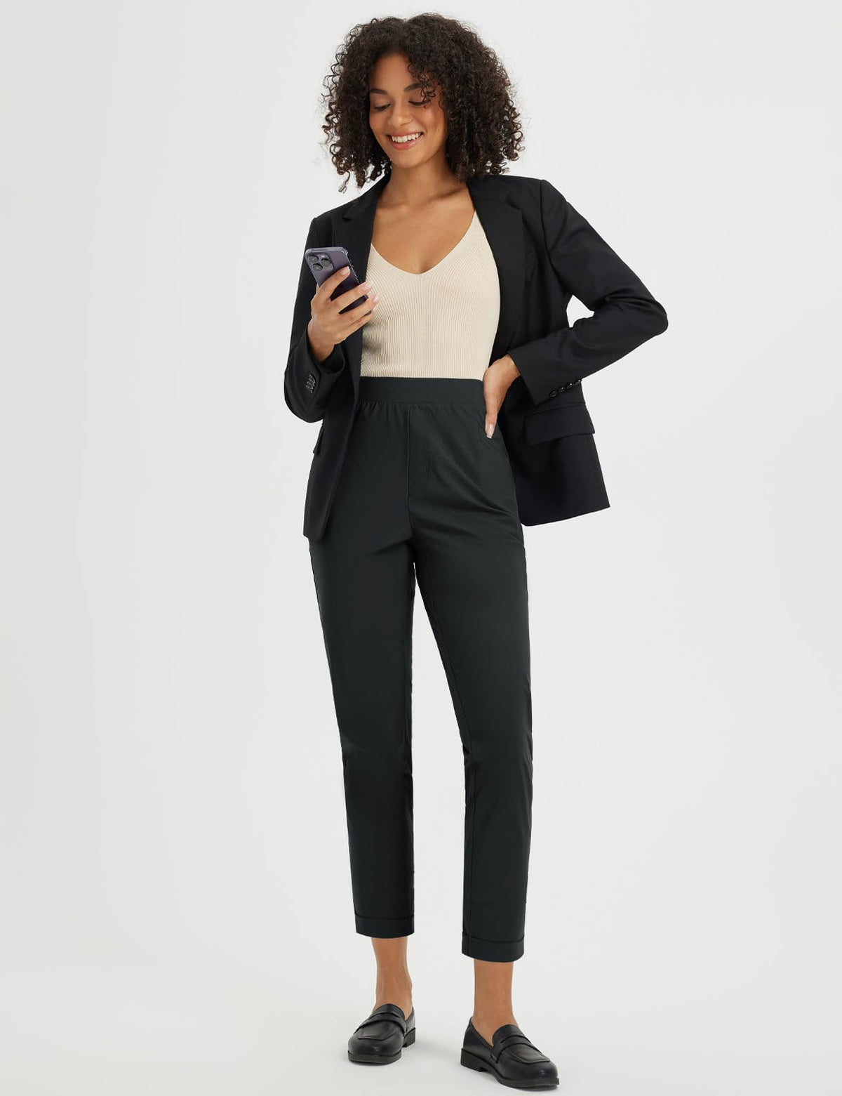 Baleaf pants with elastic waistband and inner drawstring for secure fit.