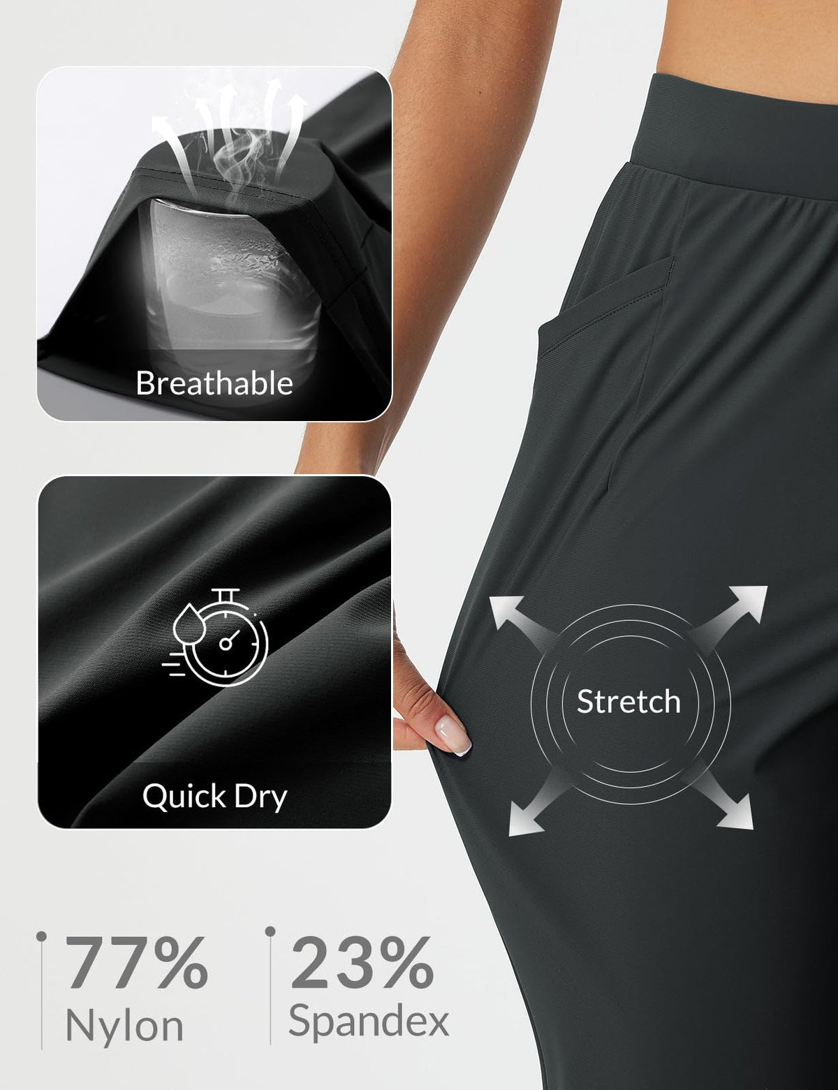 Baleaf five-pocket design keeps essentials handy at work or travel.