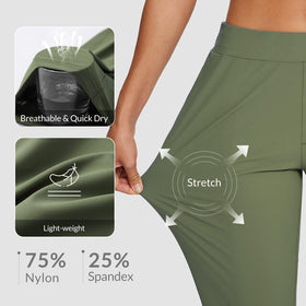 baleaf travel pants ankle-length split hem creates taller silhouette