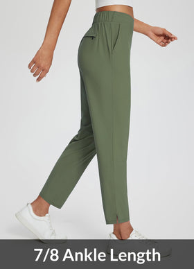 baleaf travel pants elastic waistband with drawcord for secure fit