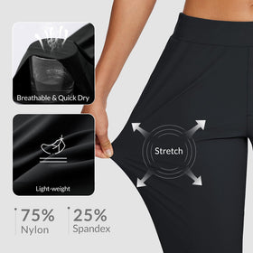 baleaf women's black pants with elastic waistband and inner drawcord for flexible fit