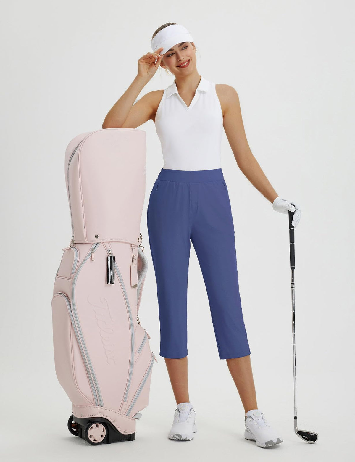 Close-up baleaf fabric in blue highlighting soft stretch and quick-dry finish