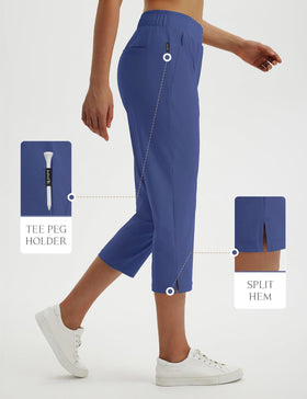 Tee holder clip on baleaf capris keeps tees within reach during rounds