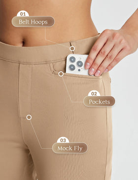 baleaf women's elastic waist golf pants with belt loops for flexible fit