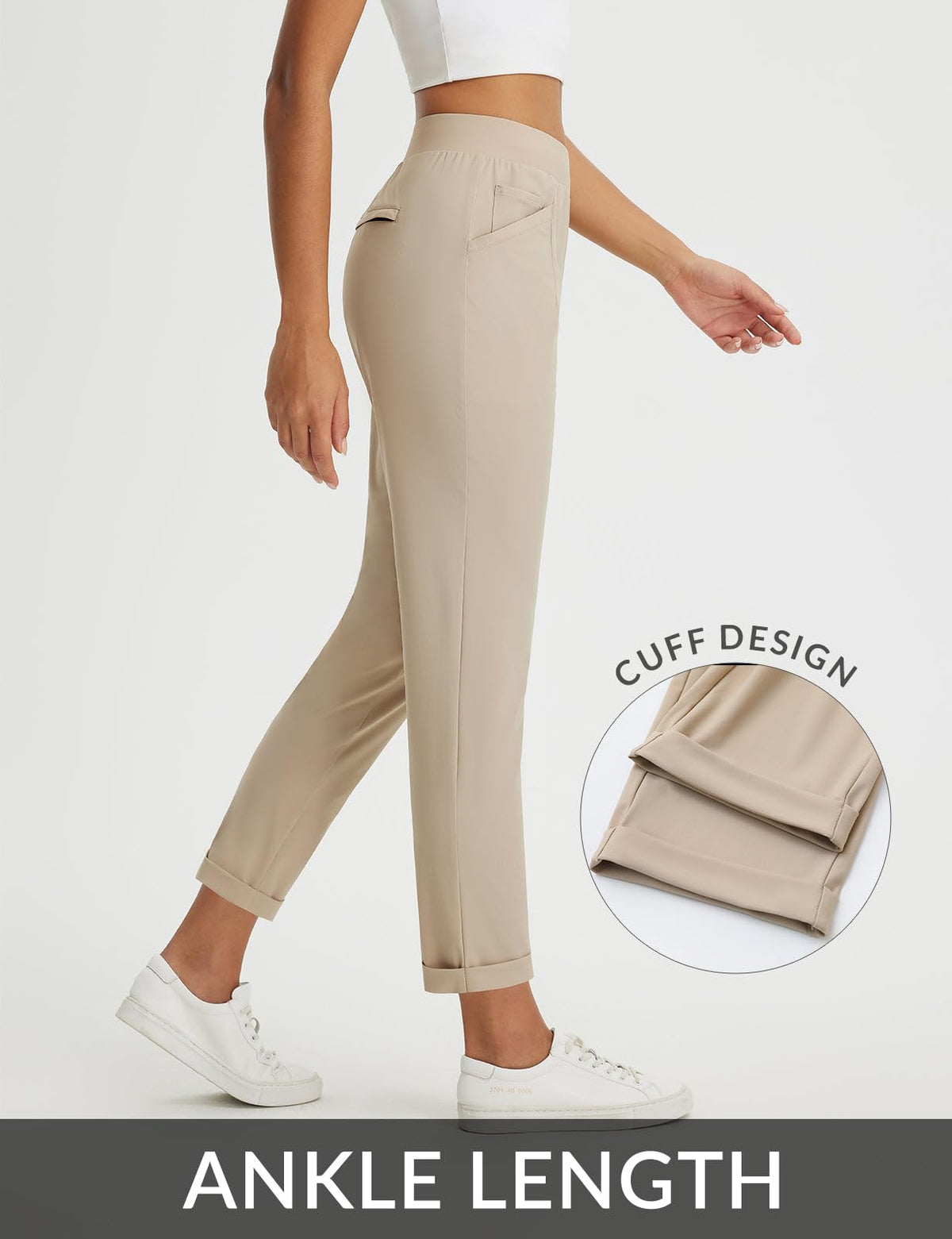 Baleaf dress pants with five pockets for easy travel storage