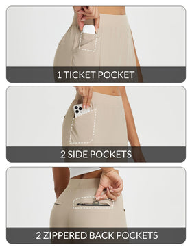 Baleaf Women's khaki dress pants ideal for travel and office ensembles.
