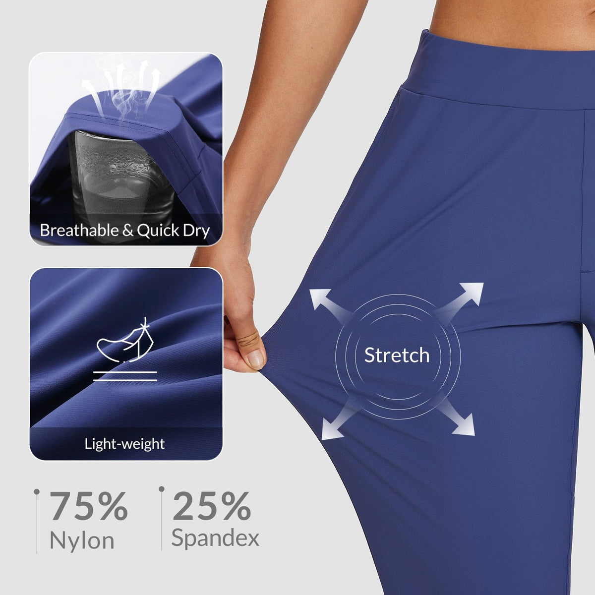 Baleaf elastic waistband pants with inner drawcord secure your fit on the move