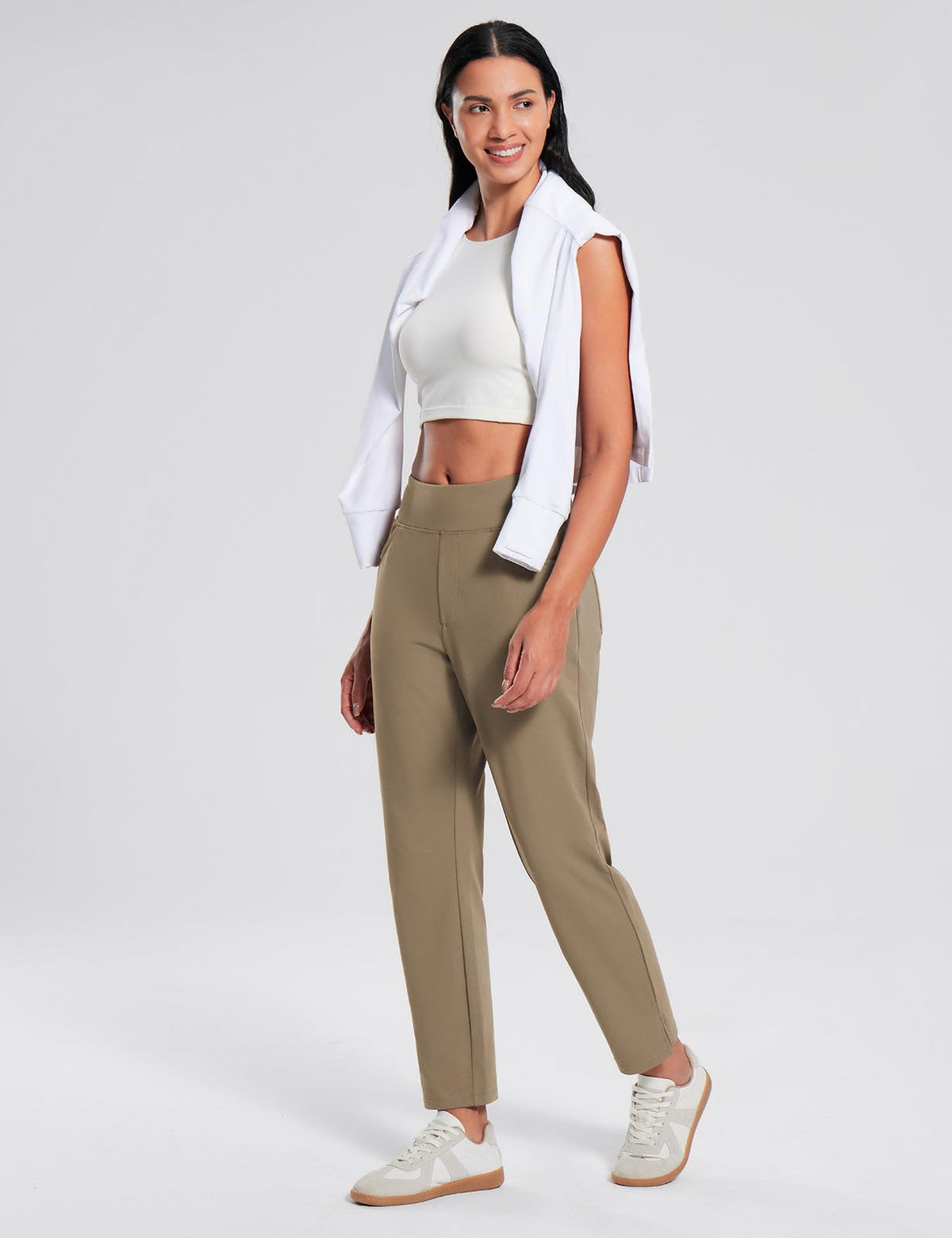 Baleaf stretch pants with regular fit and hidden drawstring for secure comfort.