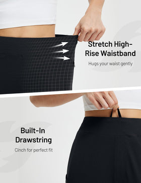 Baleaf flat waistband and mockfly create a secure, clean silhouette.