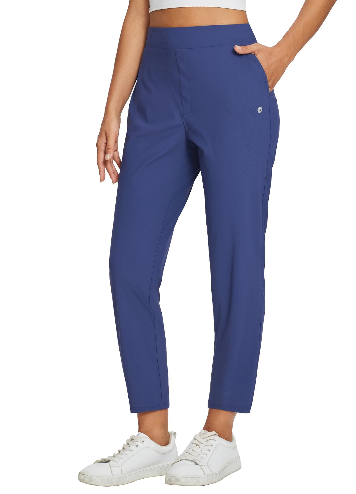 baleaf women's travel pants front view with lightweight stretch fabric and zip pockets for travel