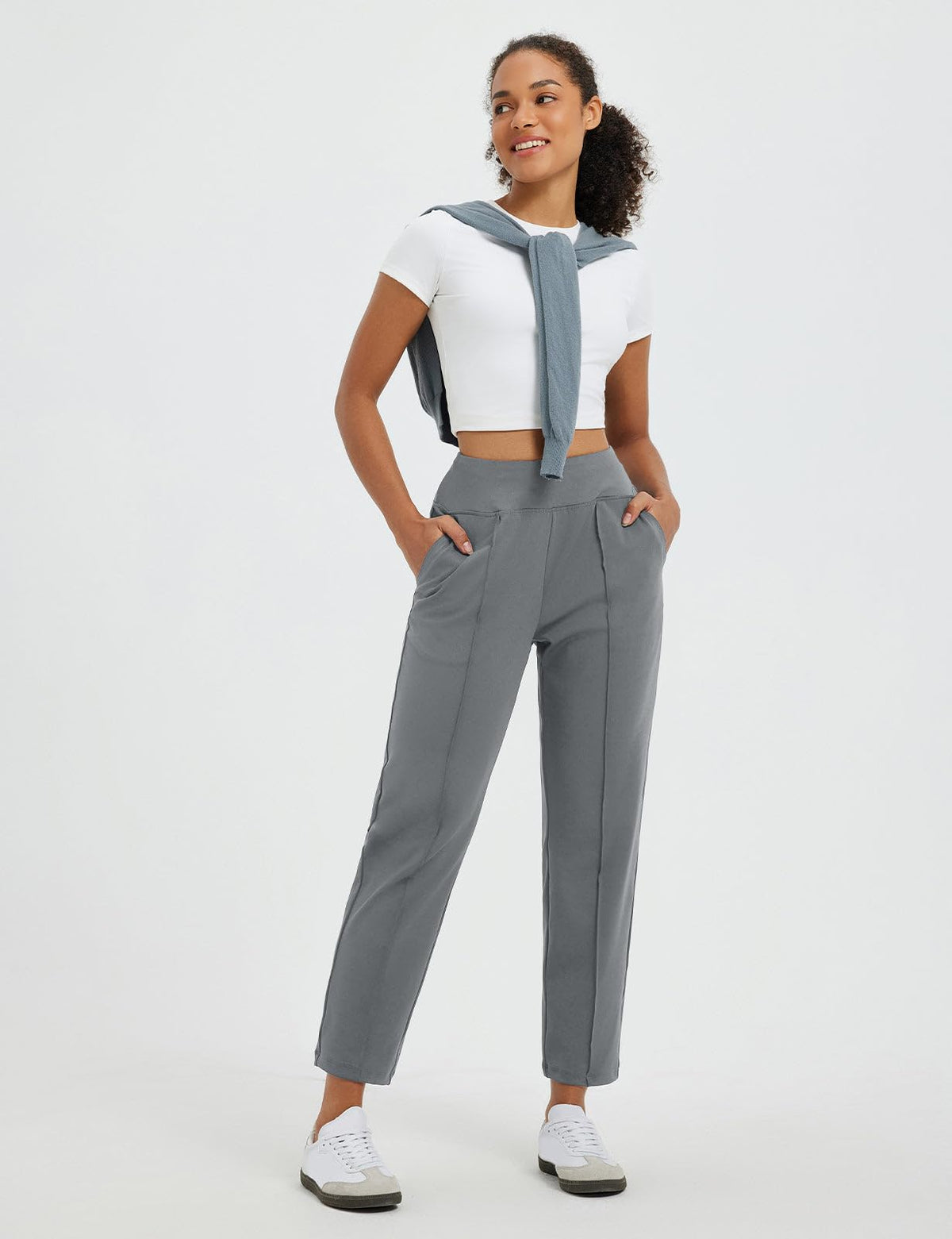 Baleaf travel pants highlight deep side pockets for quick storage.