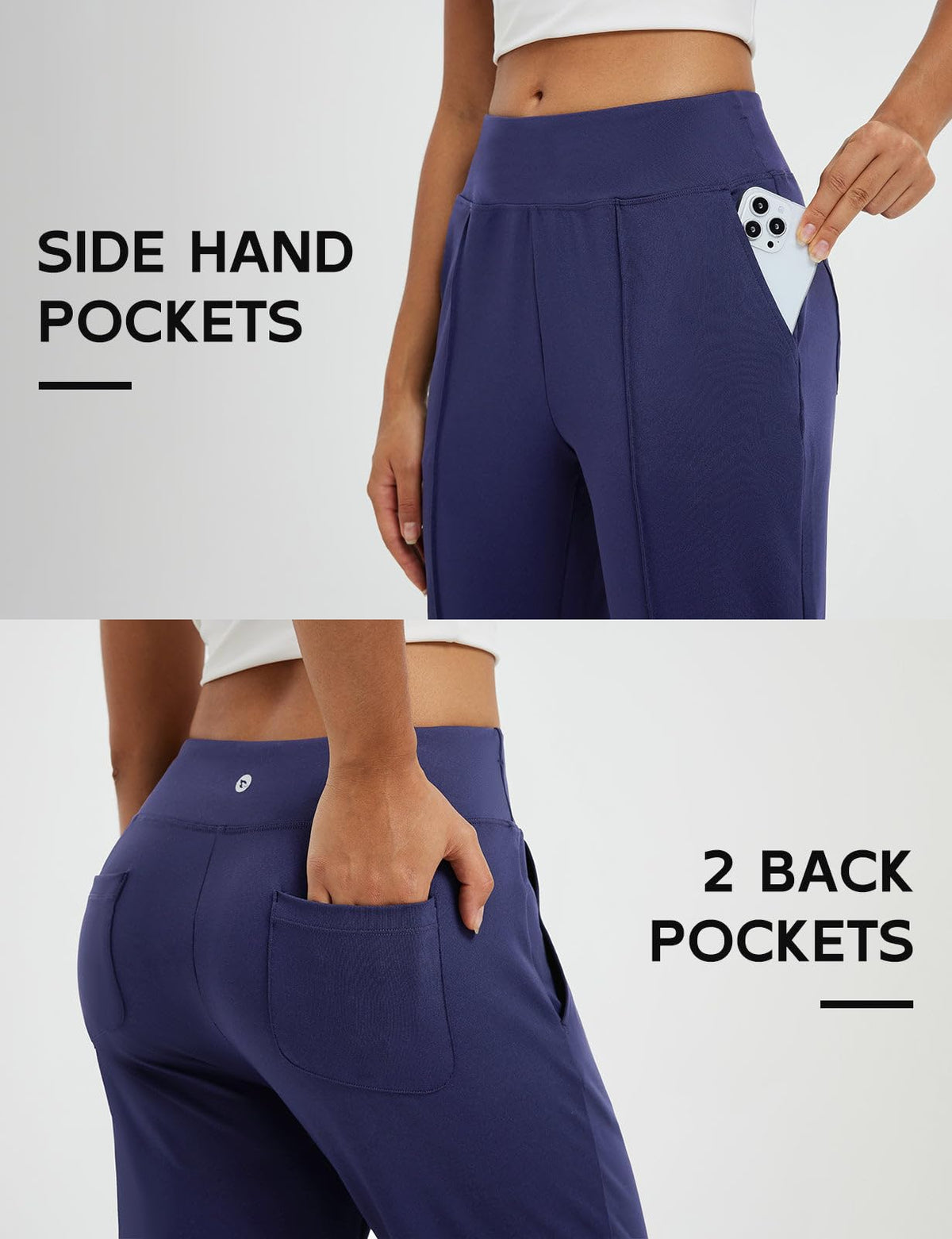 baleaf Navy blue travel pants ideal for flights and busy days.