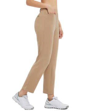 baleaf women's brown water-repellent golf pants ready for light rain