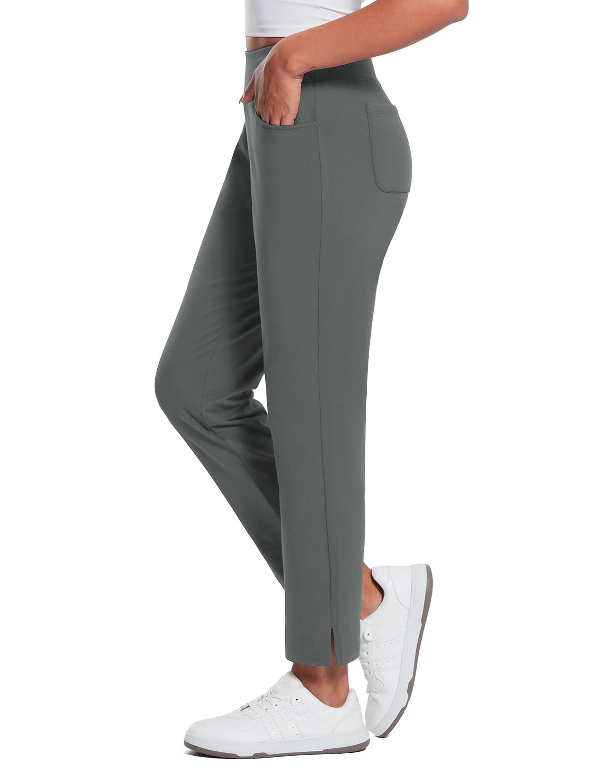 Baleaf pants feature a 27-inch tapered leg for a sleek silhouette.