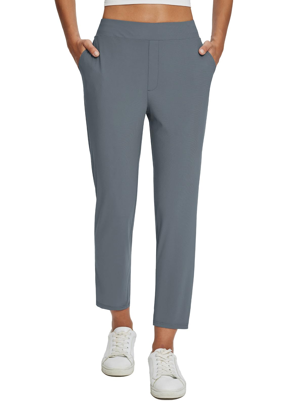 Baleaf women's work pants stretch-fabric for comfortable all-day movement.