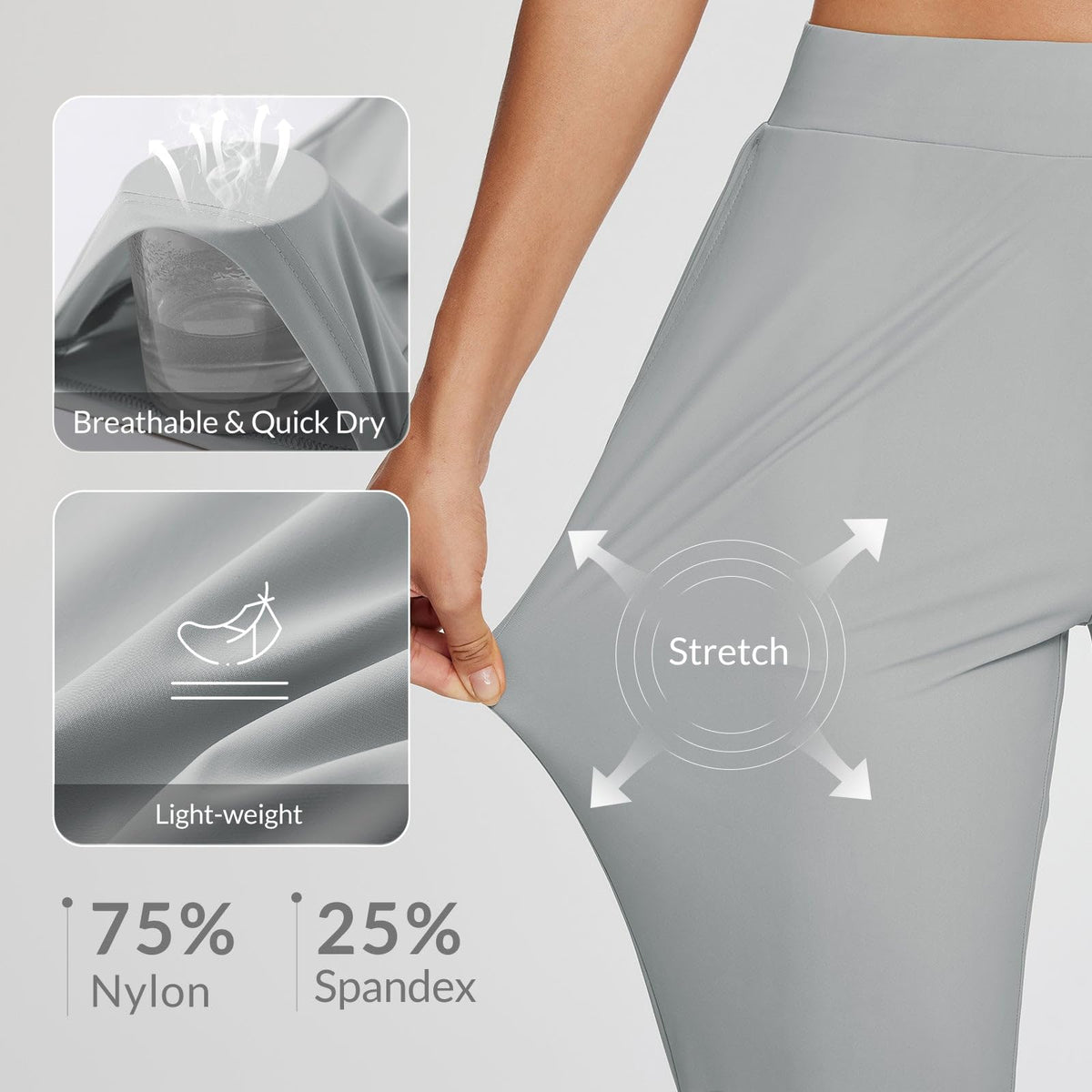 baleaf women's work pants stretch petite back zip pockets, discreet storage while commuting.