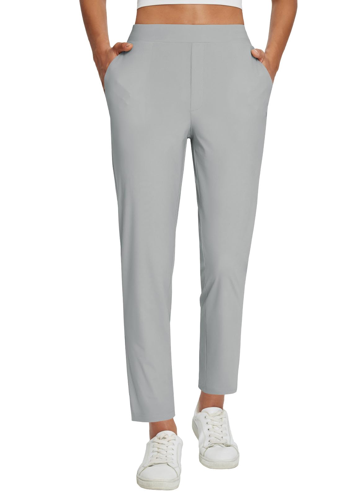 Baleaf women's work pants stretch-petite-dressy-pockets for versatile all-day wear.