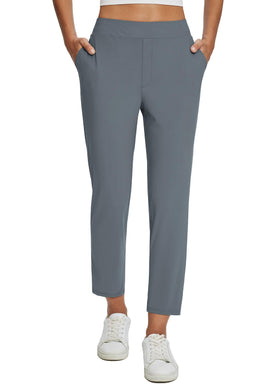 Baleaf women's stretch work pants in dark grey for business casual looks.