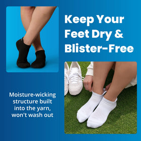 Balega Golf No Show Tab Socks heel-pocket-detail shows deep heel pocket for secure fit.