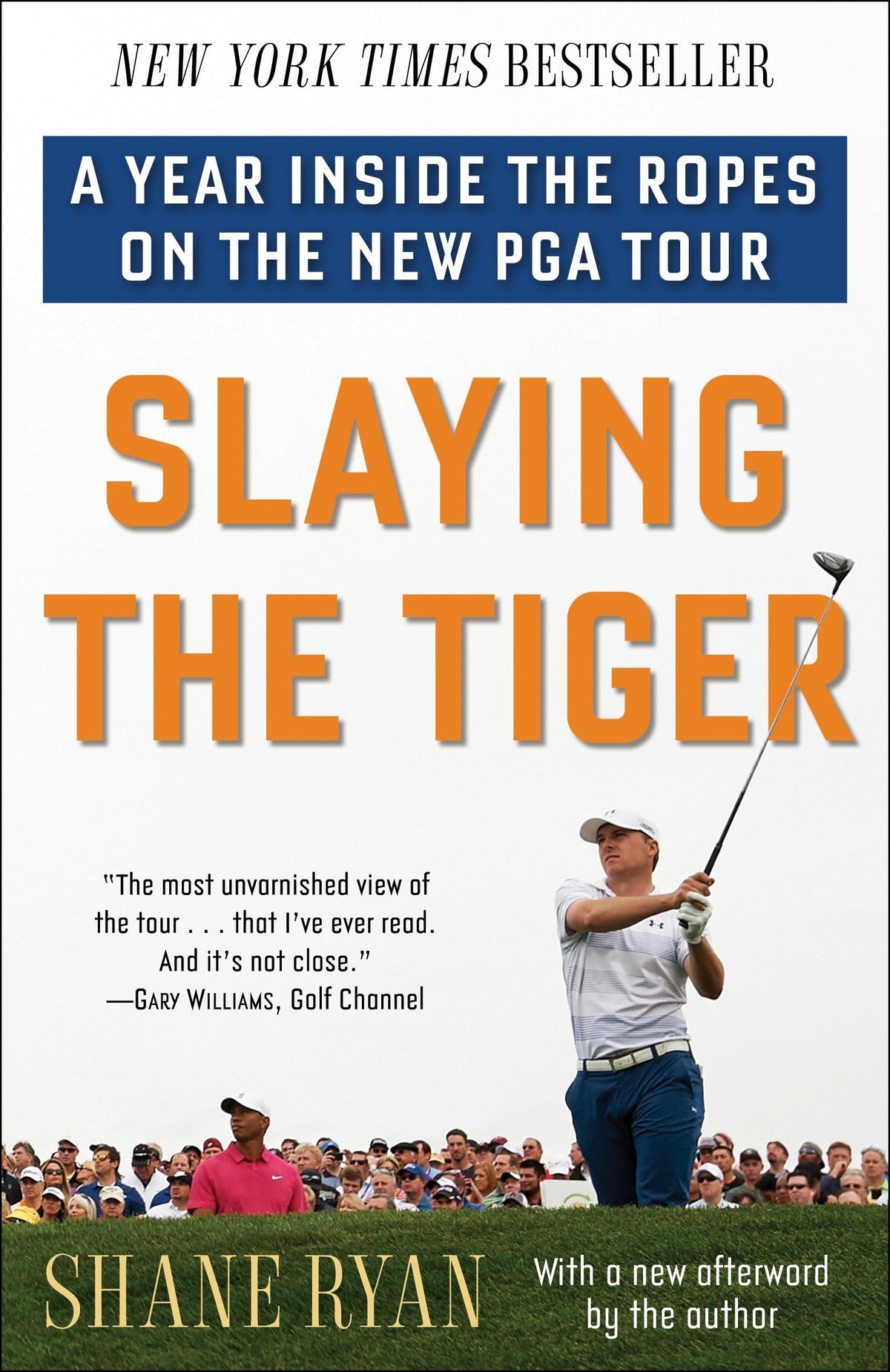 Ballantine Books' Slaying the Tiger cover offers insider golf world insights for fans and readers.