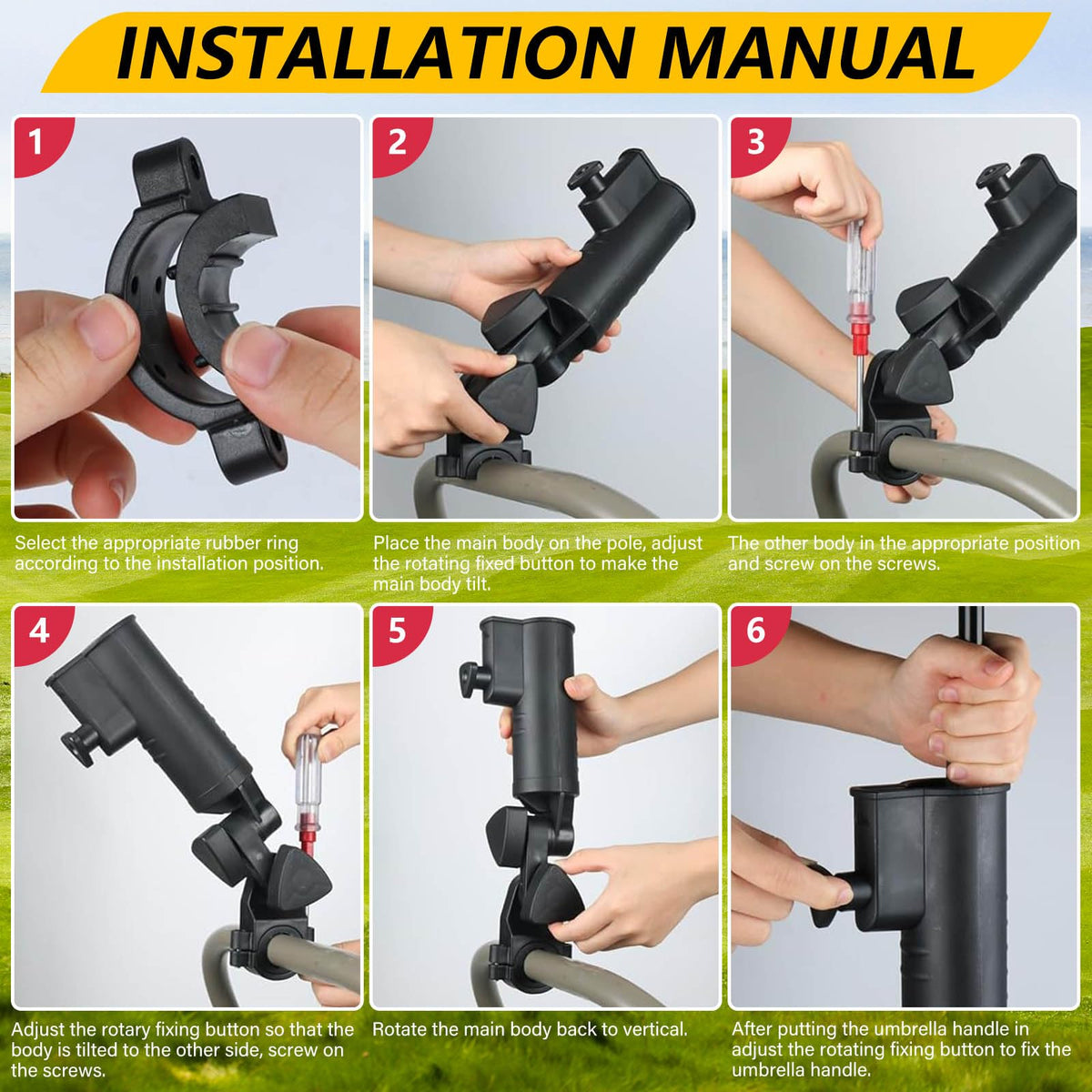 BangBoom easy installation process on a handrail for outdoor use