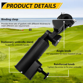 BangBoom umbrella holder rotated 180 degrees for versatile shade angles