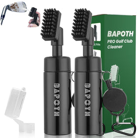 BAPOTH golf club brush with leak-proof spray cleans grooves quickly during round