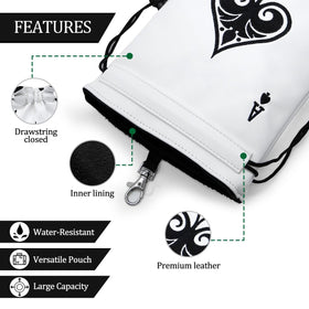 Compact 6x7 inch pouch fits balls, tees, markers on the course