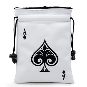 Barudan Golf Ace of Spade valuables bag with drawstrings for easy access