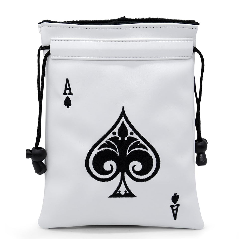 Barudan Golf Ace of Spade valuables bag with drawstrings for easy access
