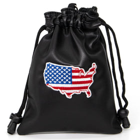 Barudan Golf American Flag Valuables Pouch front view with patriotic design and compact storage