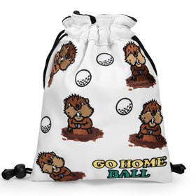 Barudan Golf Funny Valuables Pouch with Drawstrings in white for on-course storage.