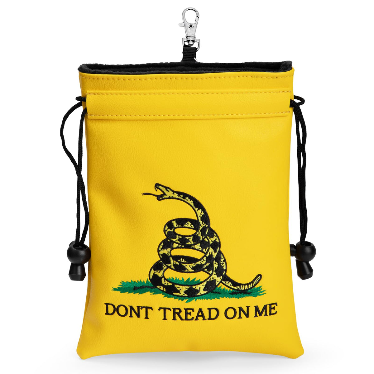 Barudan Golf Funny Valuables Pouch in yellow with drawstring for secure access on the course