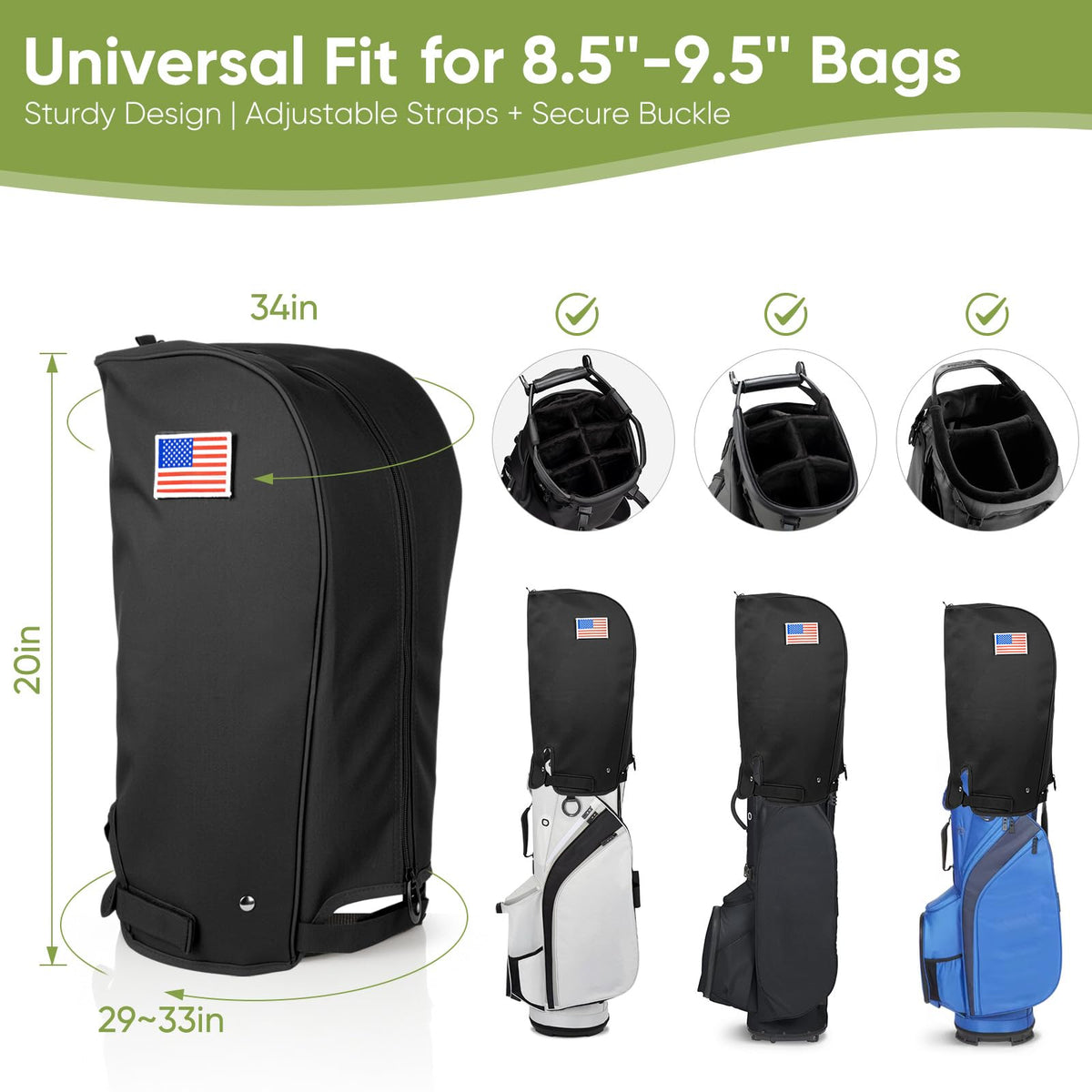 Barudan Golf snap-button shield withstands strong winds for reliable protection