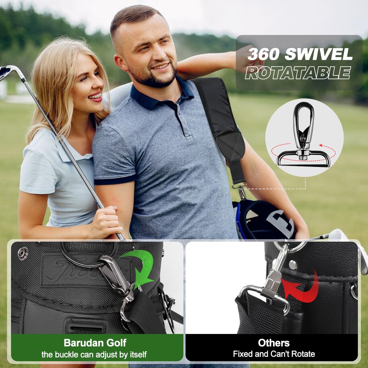 Barudan Golf thick padding reduces shoulder strain during carries.
