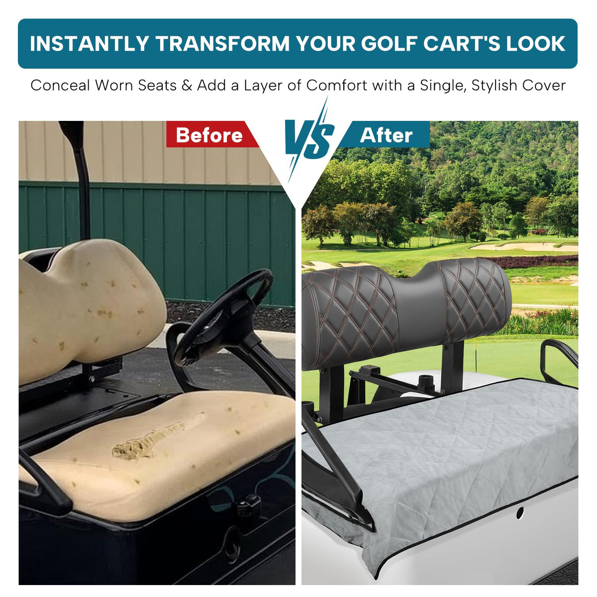Barudan Golf seat cover warm-padding adds comfort during chilly rounds on the course