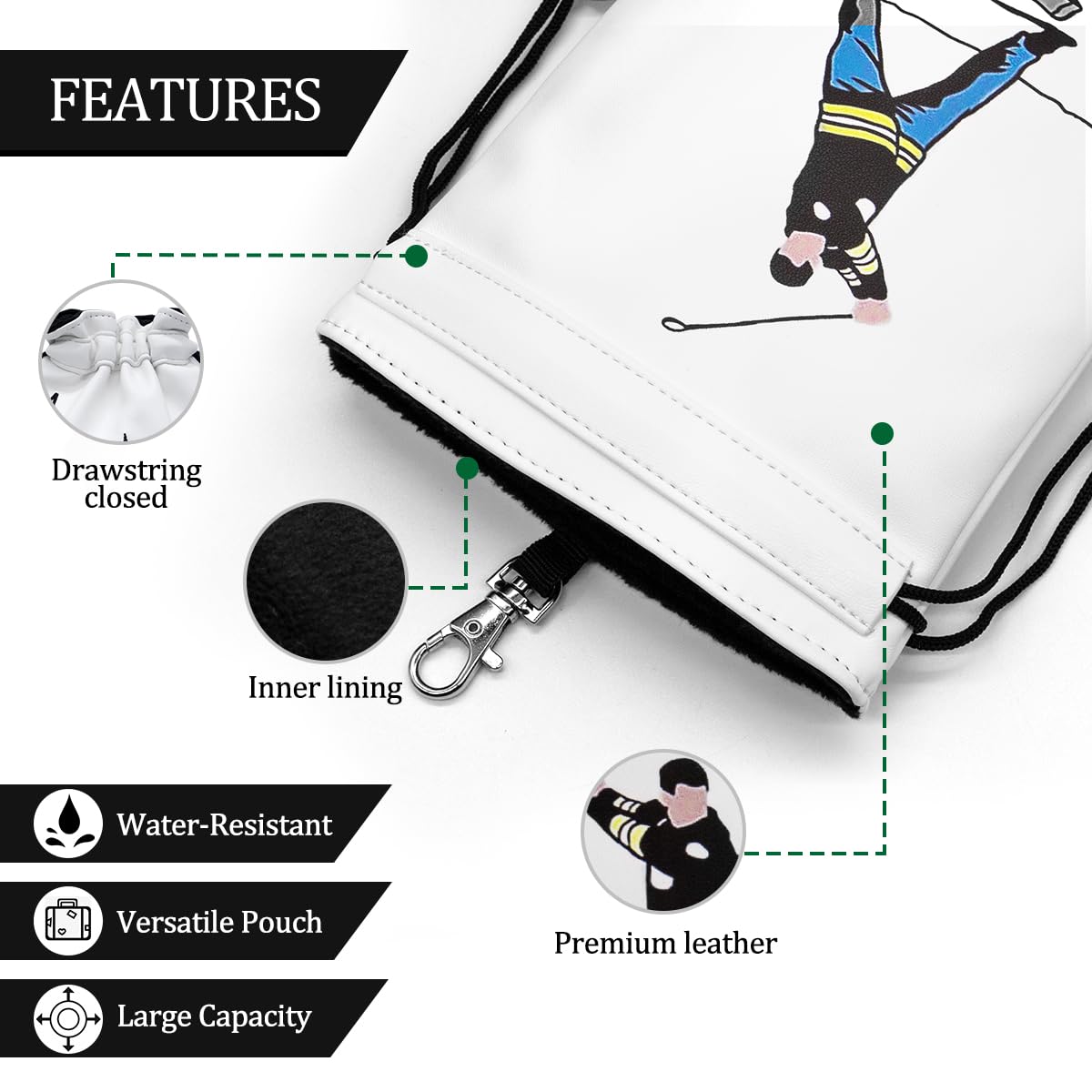 Barudan Golf synthetic leather tee pouch is water-resistant and easy to clean during rounds.