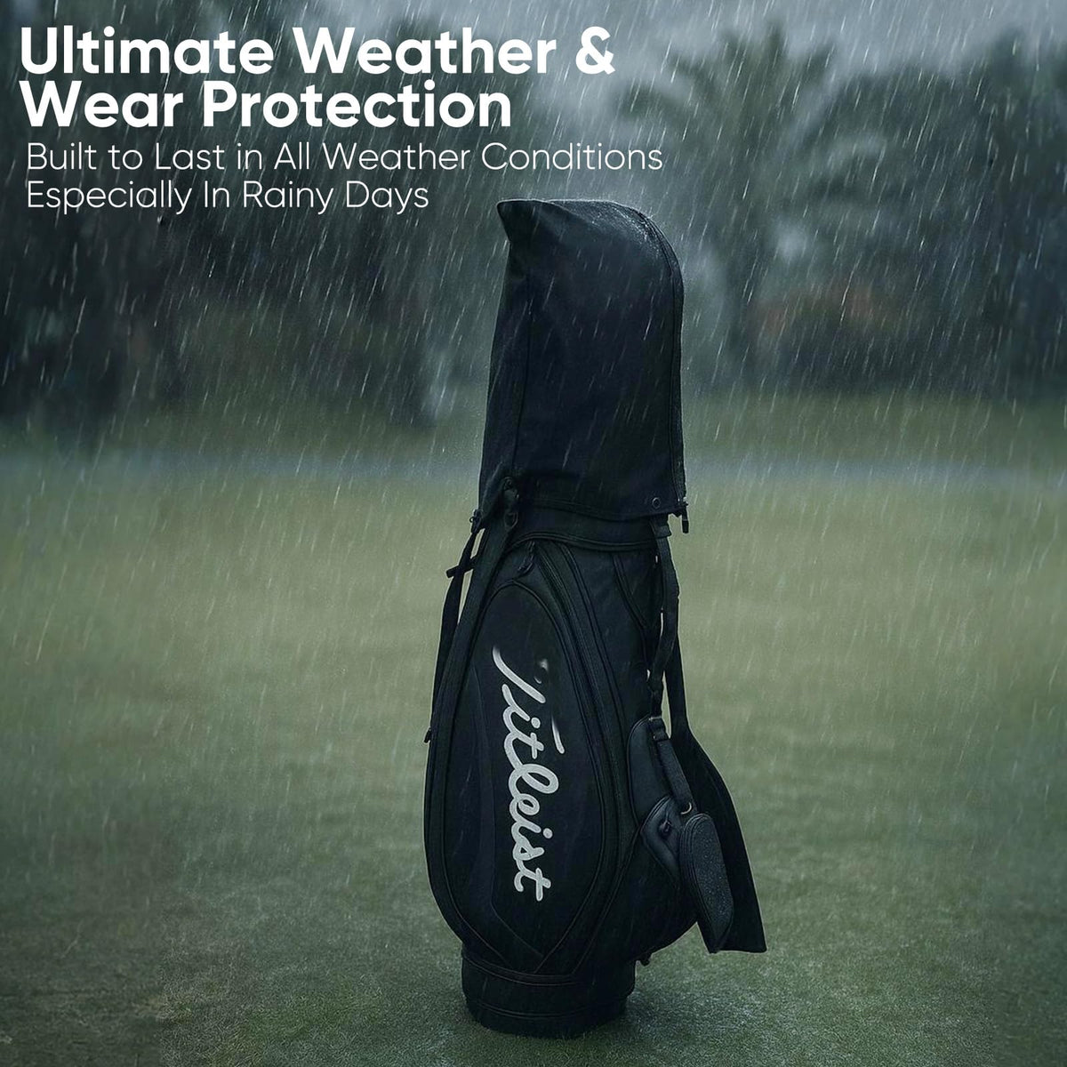 Barudan Golf universal bag cover fits multiple bag types for a dry ride