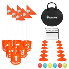 BATONE Golf Game backyard 6-hole setup shows a customizable course for family fun