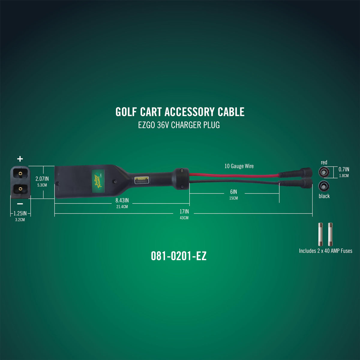 Battery Tender PowerPlus charger connector for TXT DCS/PDS models delivering consistent charging.