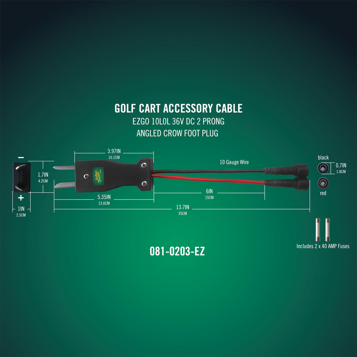 Battery Tender PowerPlus charger plug for E-Z-GO 10L0L, enabling reliable charging.