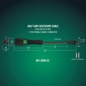 Battery Tender PowerPlus DC plug cable for EZ-GO 48V chargers.