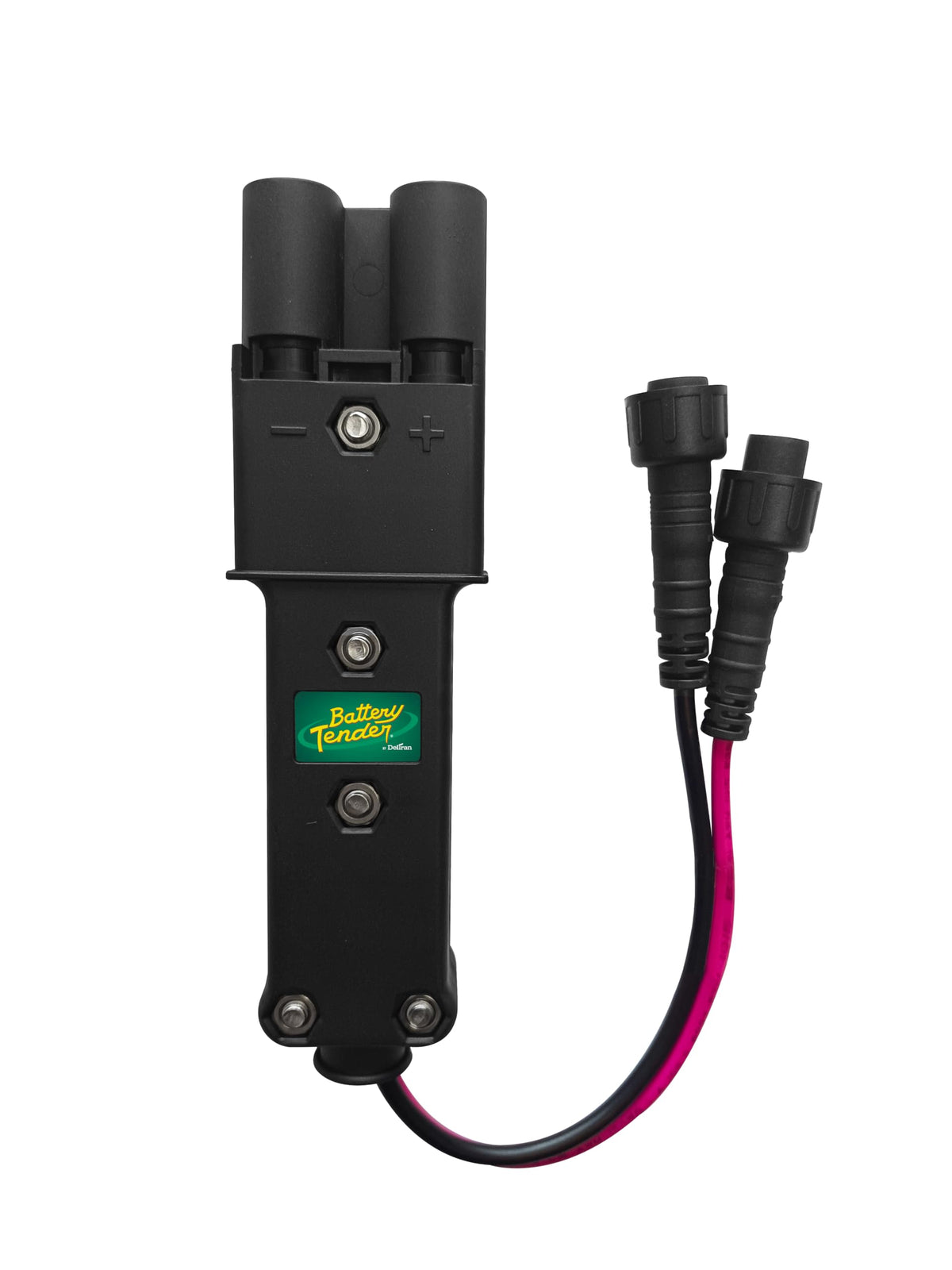 Battery Tender DC plug connects Yamaha 48V system for reliable charging.
