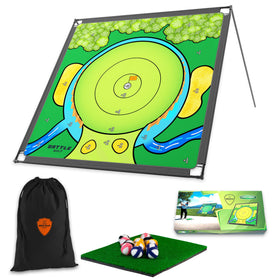 Battle Golf chipping game in backyard for focused practice